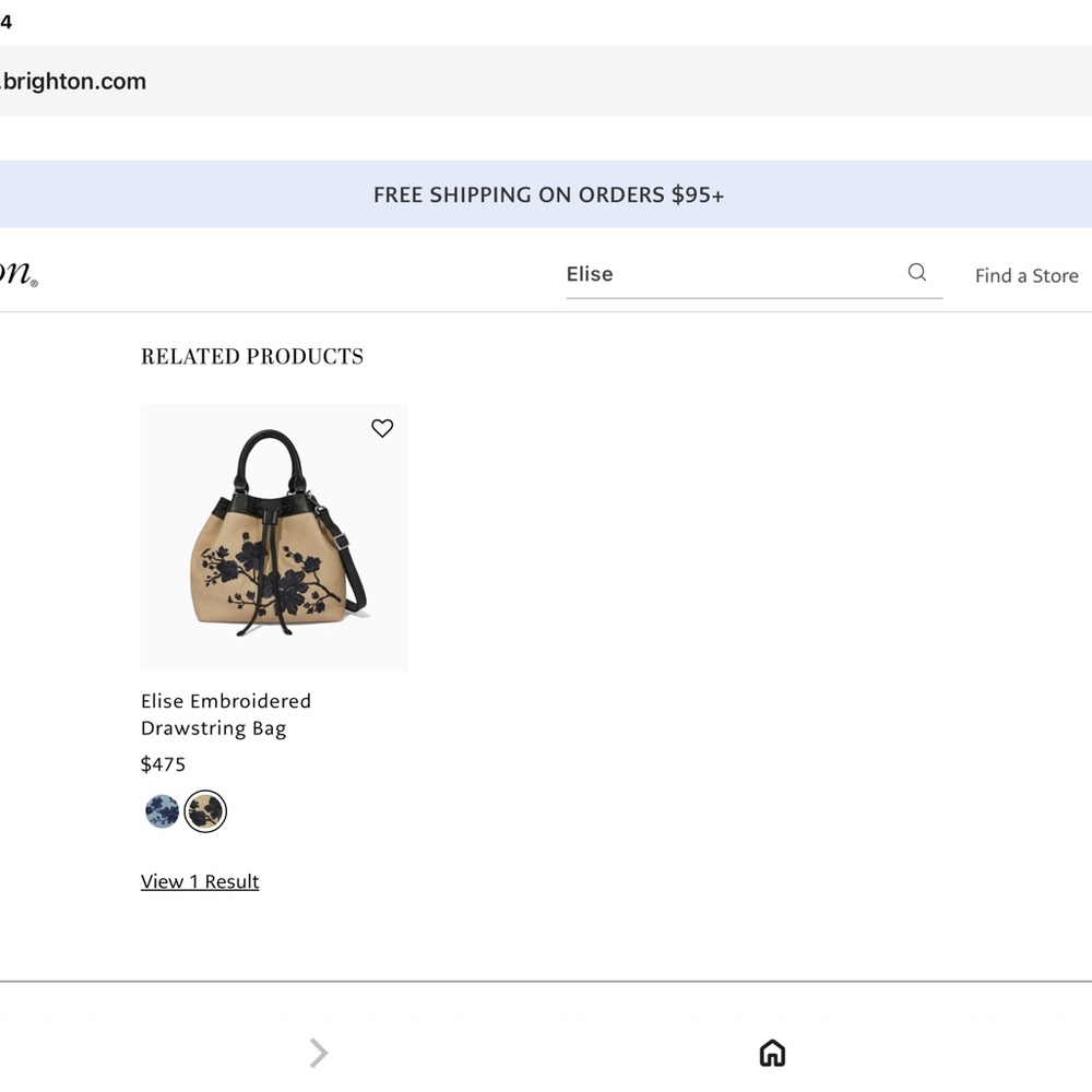 Brighton “Elise” Black and Tan Drawstring Bag - Picture 4 of 11